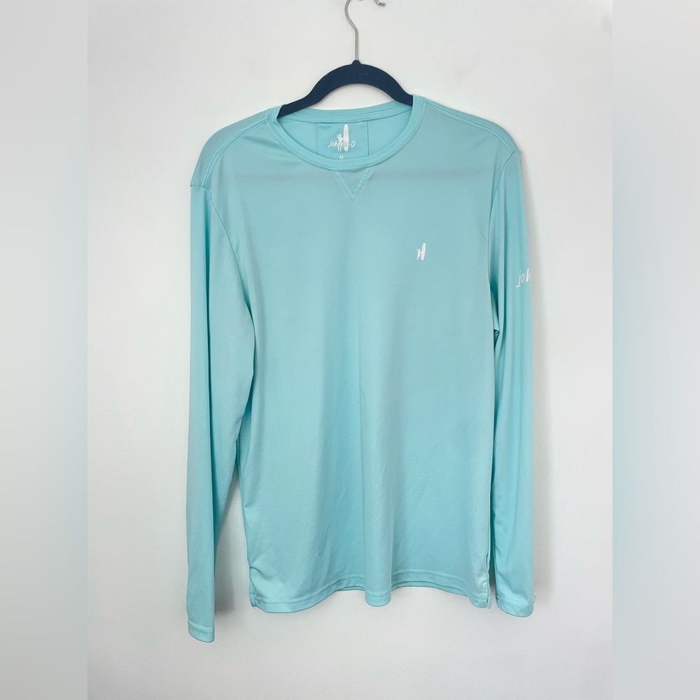Johnnie-O Men's Cay Blue Sun Daze Performance Crew-Neck Long Sleeve T-Shirt med